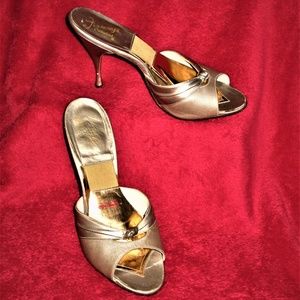 Authentic 50s Springolators Hi heels Bronzed Gold